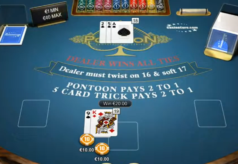 Blackjack pontoon