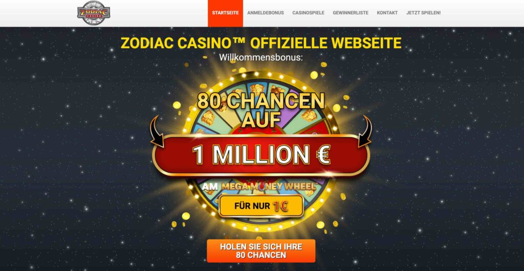 Freispiele ohne Einzahlung Zodiac Casino